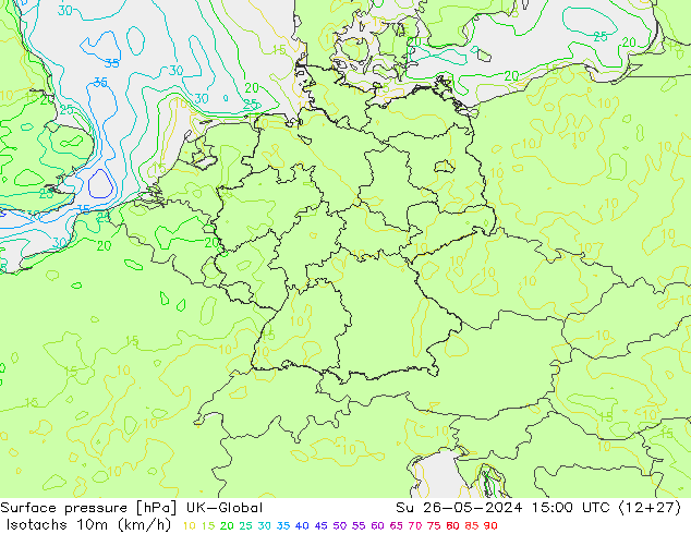 Isotaca (kph) UK-Global dom 26.05.2024 15 UTC