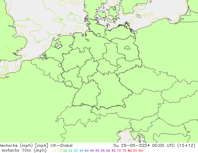 Isotachen (mph) UK-Global So 26.05.2024 00 UTC