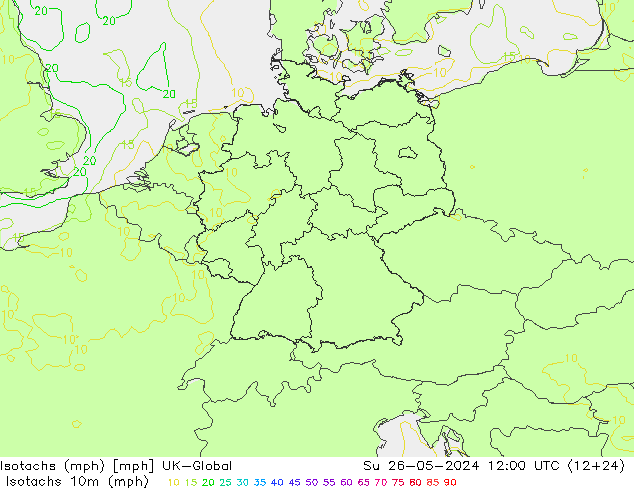 Isotachs (mph) UK-Global dim 26.05.2024 12 UTC