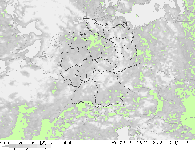 Nubes bajas UK-Global mié 29.05.2024 12 UTC
