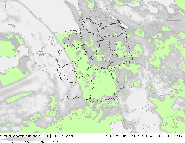 Nuages (moyen) UK-Global dim 26.05.2024 09 UTC