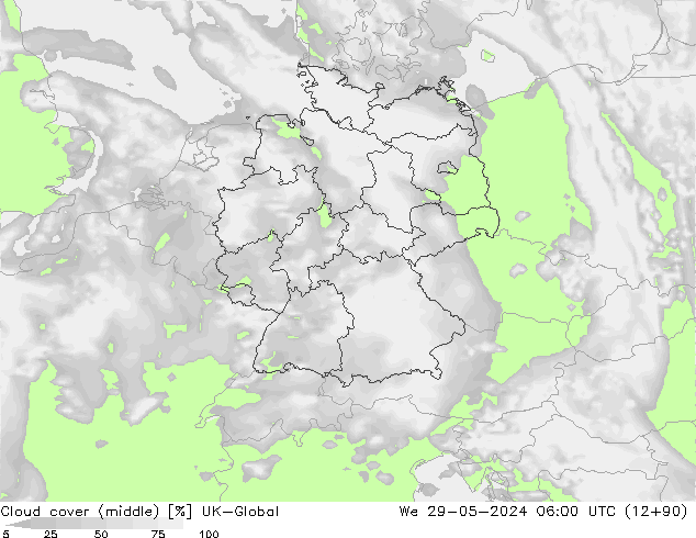 Cloud cover (middle) UK-Global We 29.05.2024 06 UTC