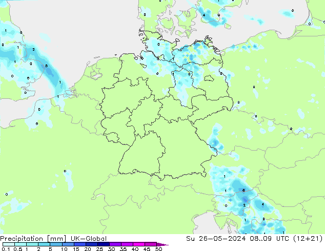 Precipitation UK-Global Su 26.05.2024 09 UTC