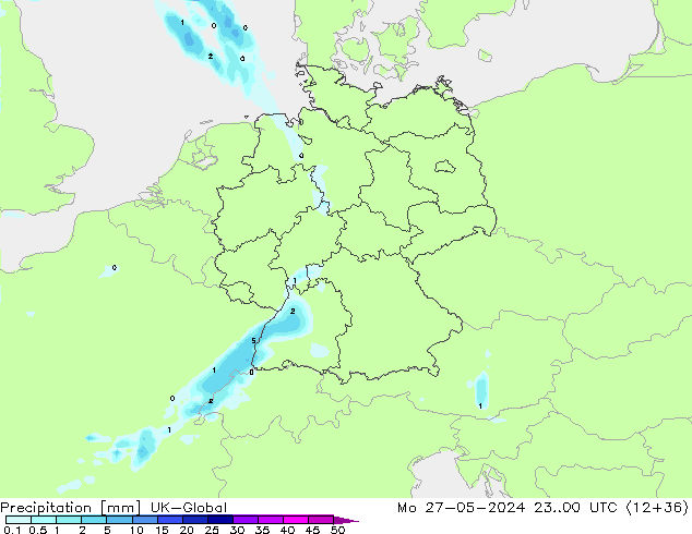 Precipitation UK-Global Mo 27.05.2024 00 UTC