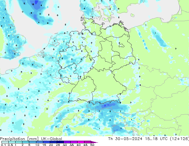 Precipitación UK-Global jue 30.05.2024 18 UTC