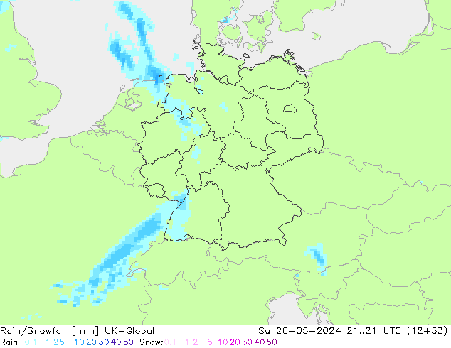 Rain/Snowfall UK-Global  26.05.2024 21 UTC