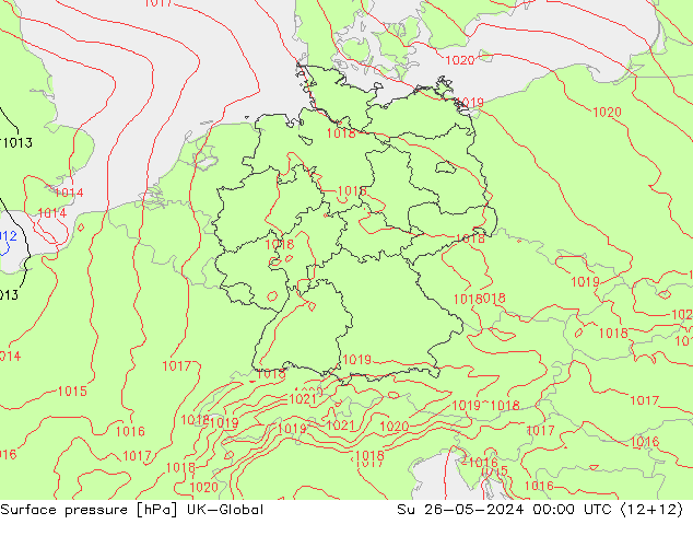 приземное давление UK-Global Вс 26.05.2024 00 UTC