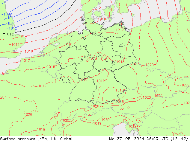 pressão do solo UK-Global Seg 27.05.2024 06 UTC