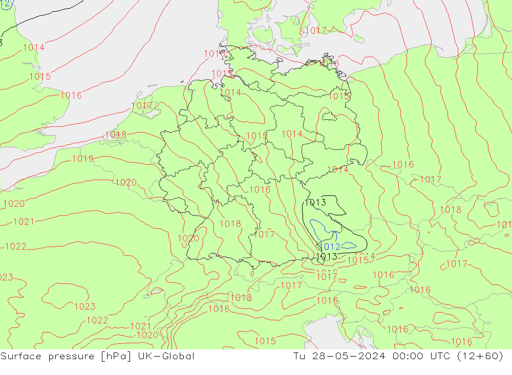 Luchtdruk (Grond) UK-Global di 28.05.2024 00 UTC