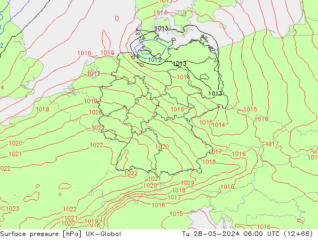 pression de l'air UK-Global mar 28.05.2024 06 UTC