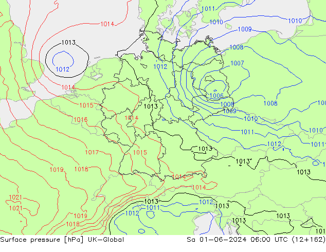 pression de l'air UK-Global sam 01.06.2024 06 UTC