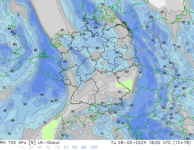 RH 700 hPa UK-Global Ter 28.05.2024 18 UTC