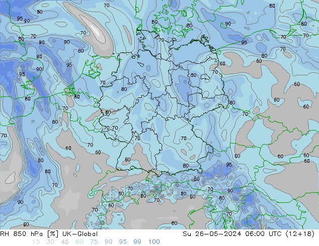 RV 850 hPa UK-Global zo 26.05.2024 06 UTC