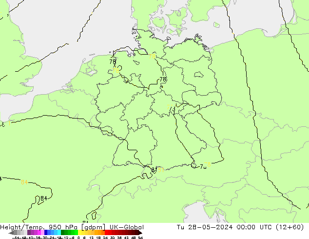 Height/Temp. 950 hPa UK-Global  28.05.2024 00 UTC