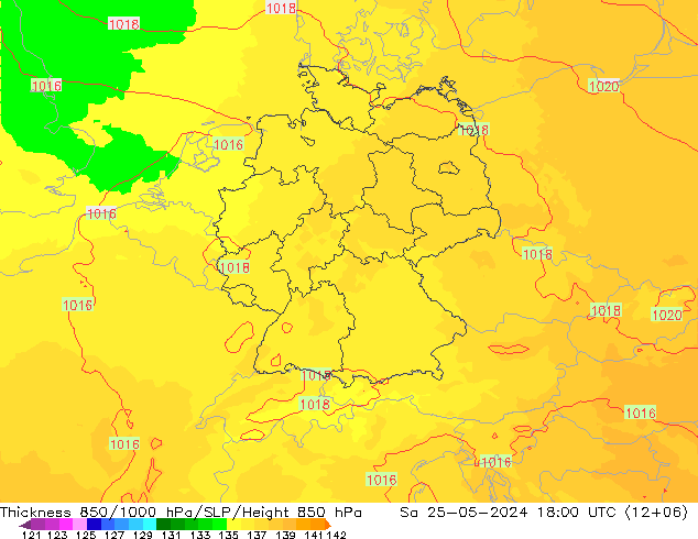 Thck 850-1000 hPa UK-Global Sa 25.05.2024 18 UTC
