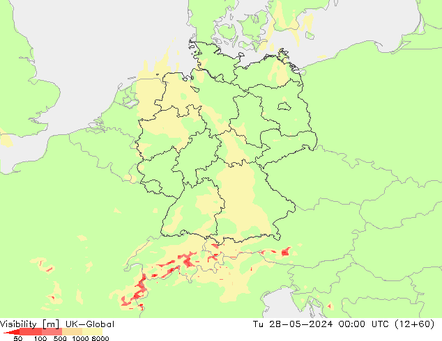 Dohlednost UK-Global Út 28.05.2024 00 UTC