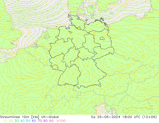 Streamlines 10m UK-Global Sa 25.05.2024 18 UTC