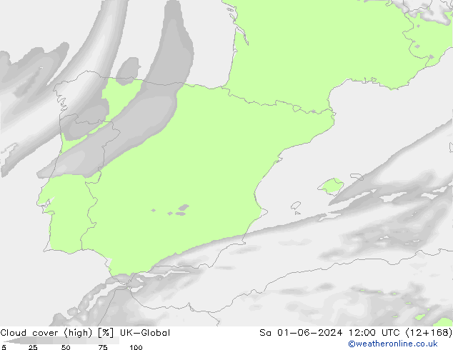 Nuages (élevé) UK-Global sam 01.06.2024 12 UTC