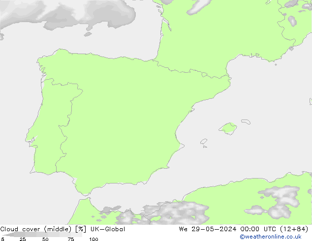 облака (средний) UK-Global ср 29.05.2024 00 UTC