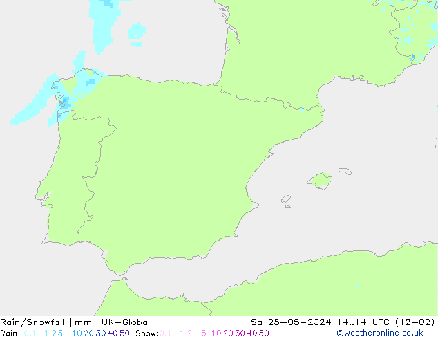 Lluvia/nieve UK-Global sáb 25.05.2024 14 UTC