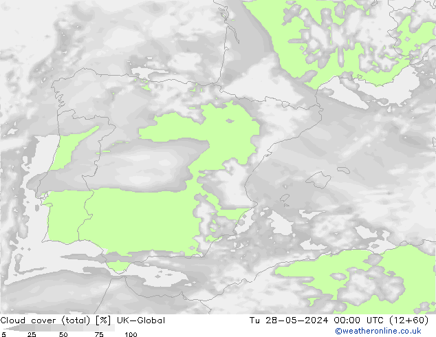 Nuages (total) UK-Global mar 28.05.2024 00 UTC