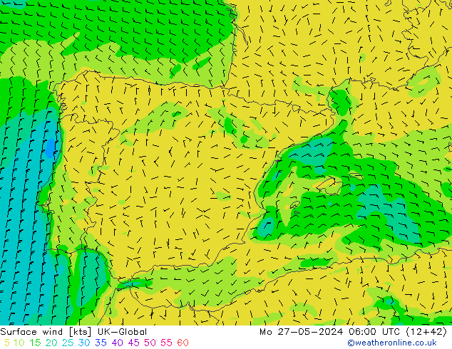 Wind 10 m UK-Global ma 27.05.2024 06 UTC