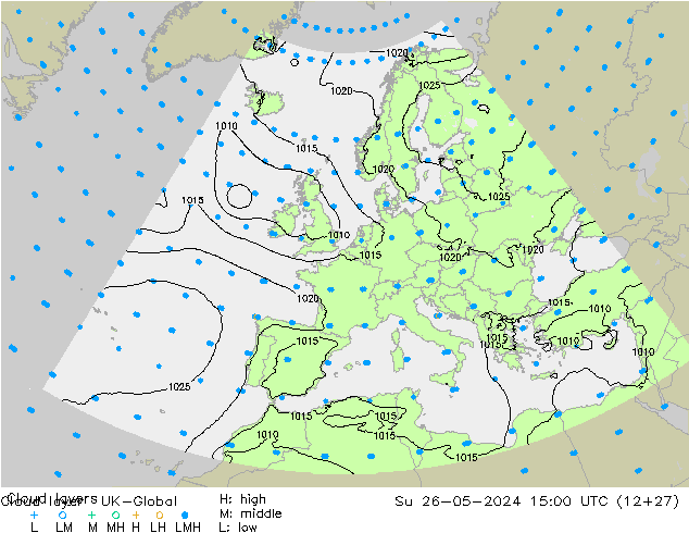 Cloud layer UK-Global Dom 26.05.2024 15 UTC