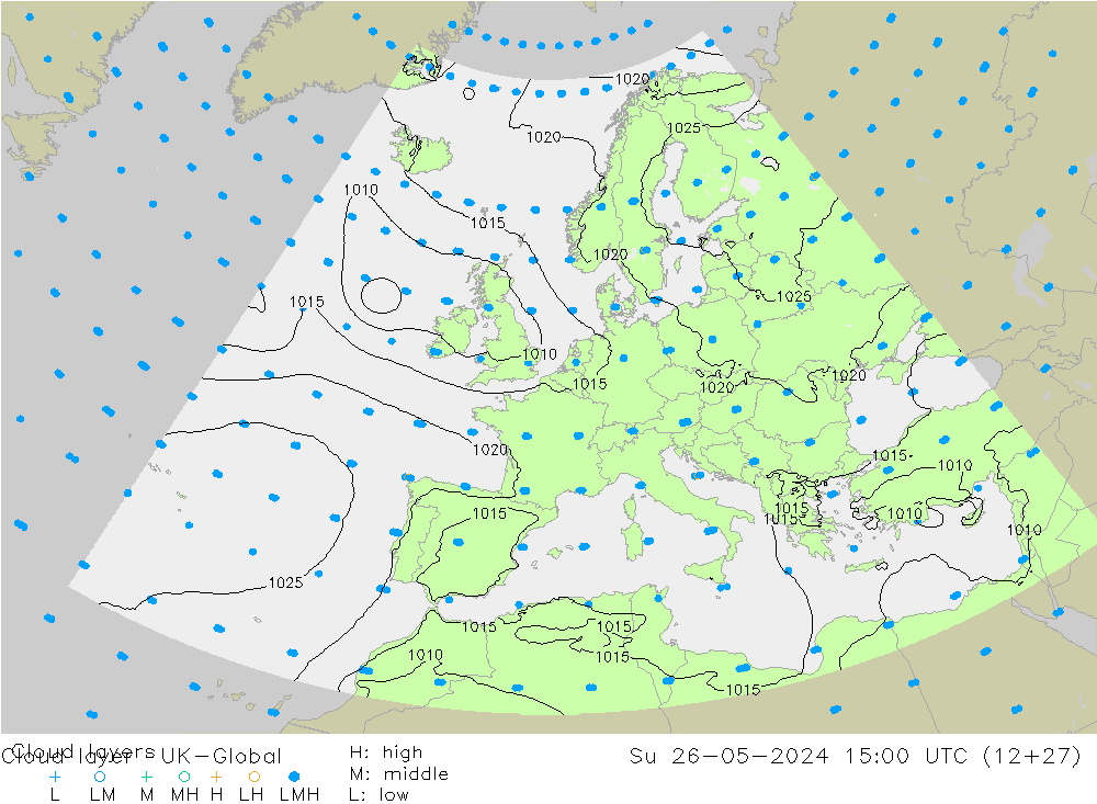 Cloud layer UK-Global Dom 26.05.2024 15 UTC