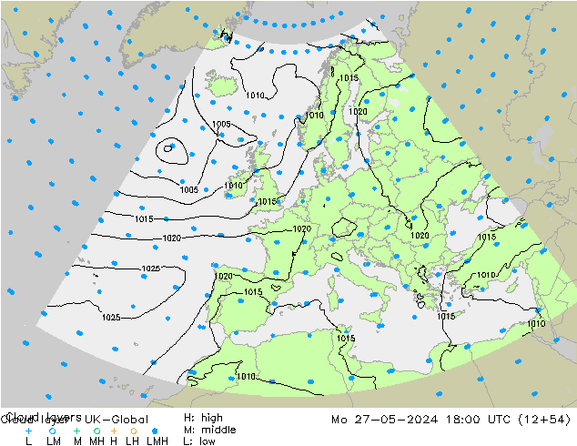 Cloud layer UK-Global Mo 27.05.2024 18 UTC