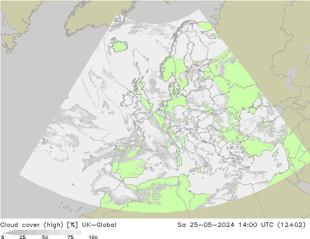 Nuages (élevé) UK-Global sam 25.05.2024 14 UTC
