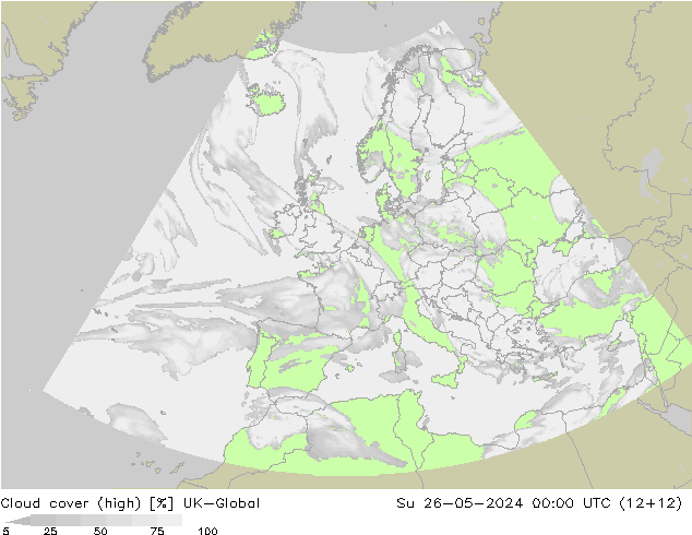 Nuages (élevé) UK-Global dim 26.05.2024 00 UTC