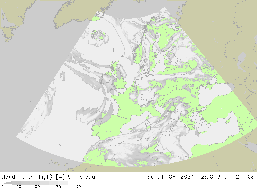 Cloud cover (high) UK-Global Sa 01.06.2024 12 UTC