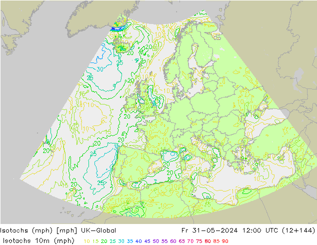 Isotachs (mph) UK-Global  31.05.2024 12 UTC