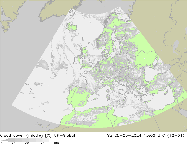 Cloud cover (middle) UK-Global Sa 25.05.2024 13 UTC