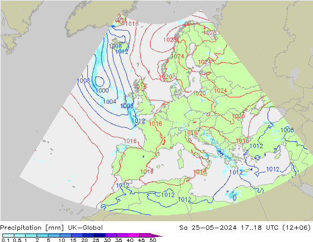 降水 UK-Global 星期六 25.05.2024 18 UTC