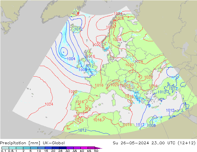Precipitación UK-Global dom 26.05.2024 00 UTC