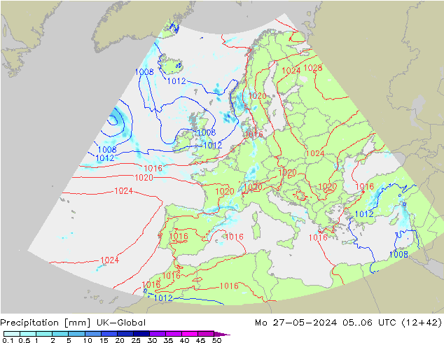 Niederschlag UK-Global Mo 27.05.2024 06 UTC