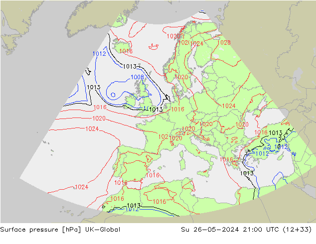 Yer basıncı UK-Global Paz 26.05.2024 21 UTC