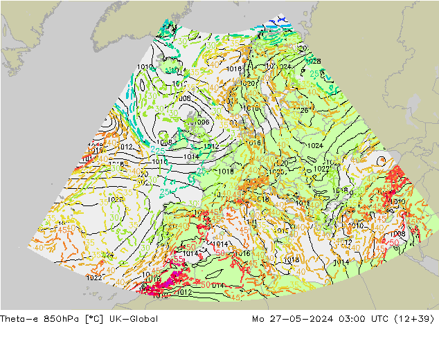 Theta-e 850hPa UK-Global lun 27.05.2024 03 UTC
