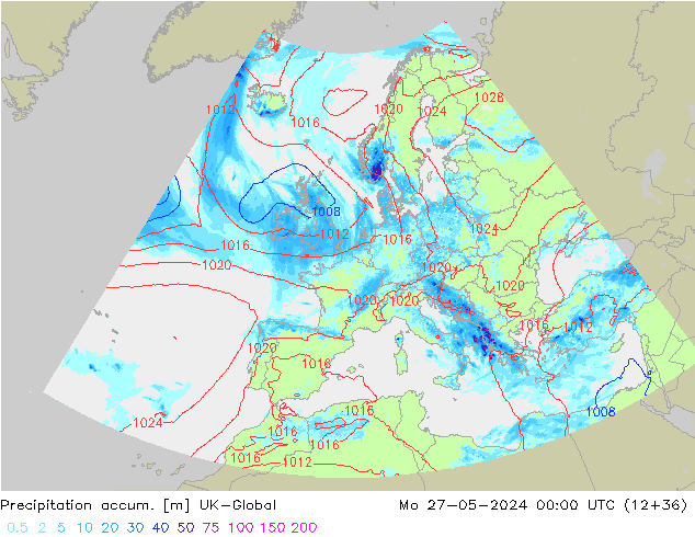 Precipitación acum. UK-Global lun 27.05.2024 00 UTC