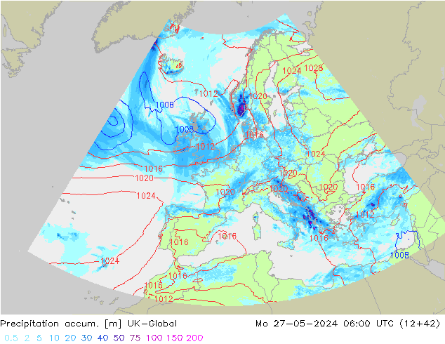Toplam Yağış UK-Global Pzt 27.05.2024 06 UTC