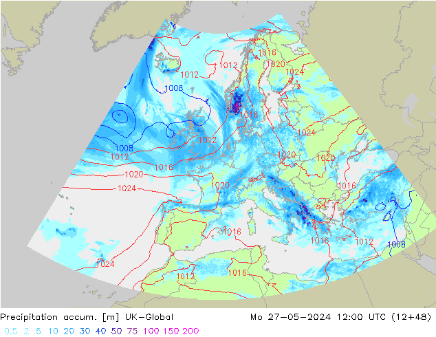 Precipitation accum. UK-Global  27.05.2024 12 UTC