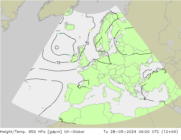 Height/Temp. 950 hPa UK-Global Di 28.05.2024 06 UTC