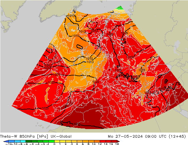 Theta-W 850hPa UK-Global Po 27.05.2024 09 UTC