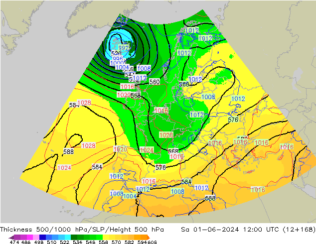 Thck 500-1000hPa UK-Global so. 01.06.2024 12 UTC