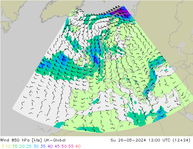ветер 850 гПа UK-Global Вс 26.05.2024 12 UTC