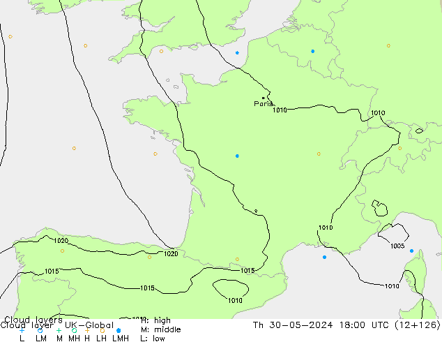 Cloud layer UK-Global Th 30.05.2024 18 UTC