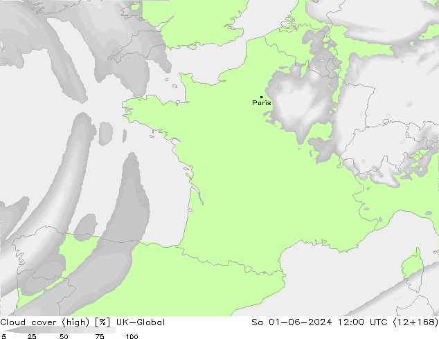 Nuages (élevé) UK-Global sam 01.06.2024 12 UTC