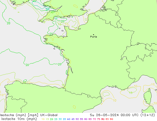 Isotachen (mph) UK-Global So 26.05.2024 00 UTC