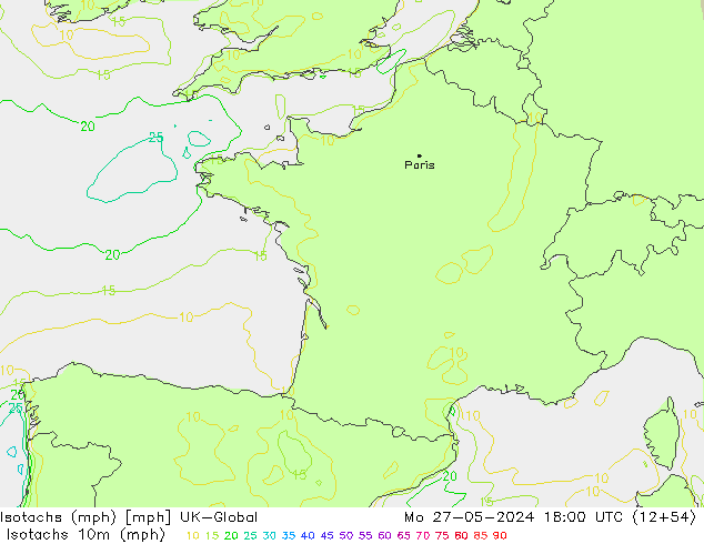 Isotachs (mph) UK-Global Mo 27.05.2024 18 UTC